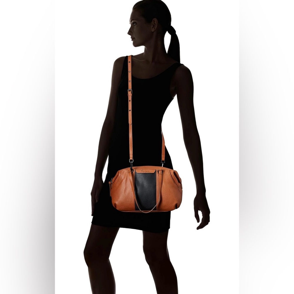Foley + Corinna Hygee Satchel Cognac Black & Tan Crossbody NWT Gorg & Functional